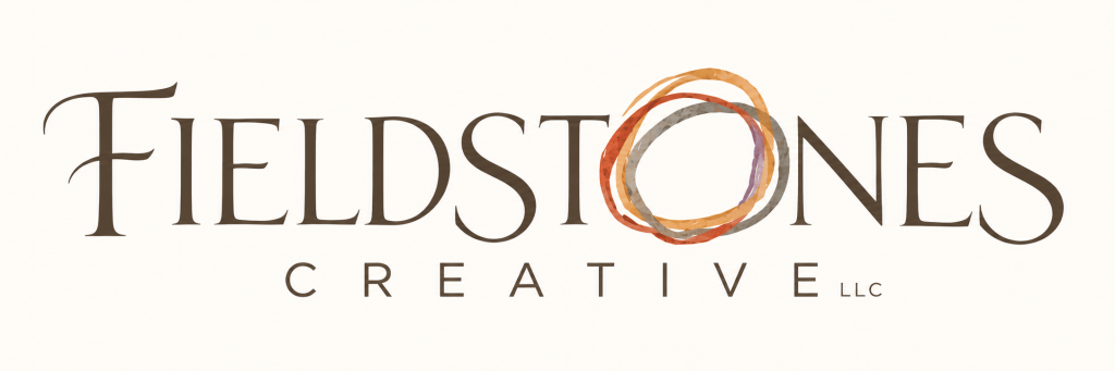 Logo with mutlcolored circle.